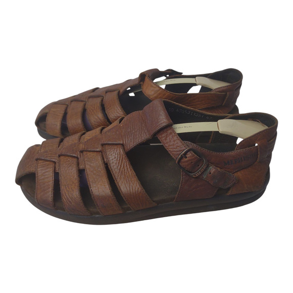 Mephisto Brown Pebble Leather Fishermen Sandals Size 13 Casual Outdoors EU 47 - Picture 4 of 11